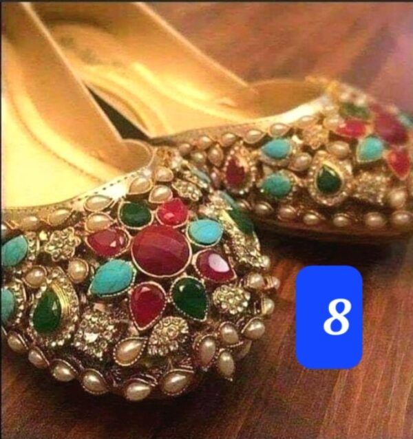 Handwork Kundan Khussa. - Image 9