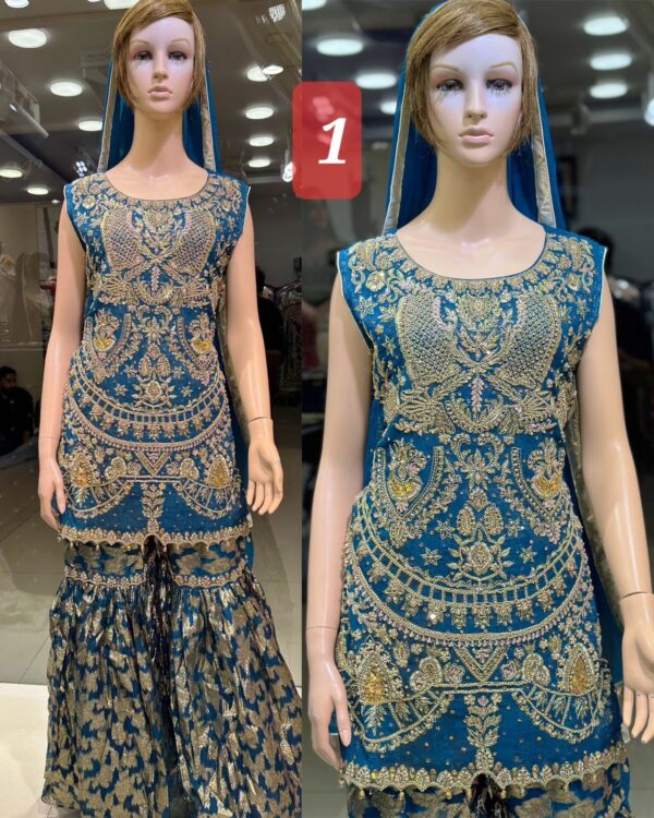 3PC Stitched Shirts With Gharara and Dupatta.