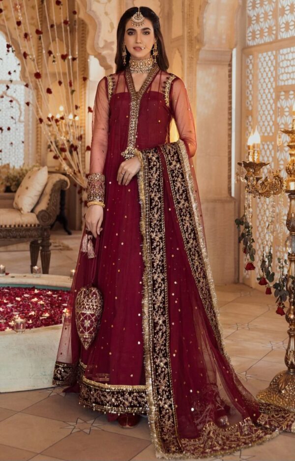 Noor By Saadia Asad Stitched Maroon D4- AVA