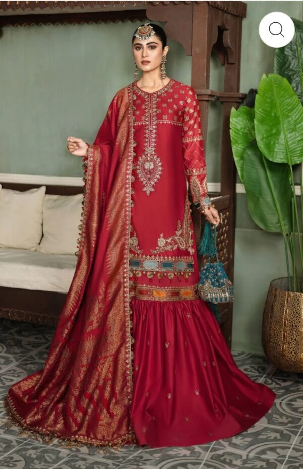 Maria B stitched Sateen - Ruby Red CST-602