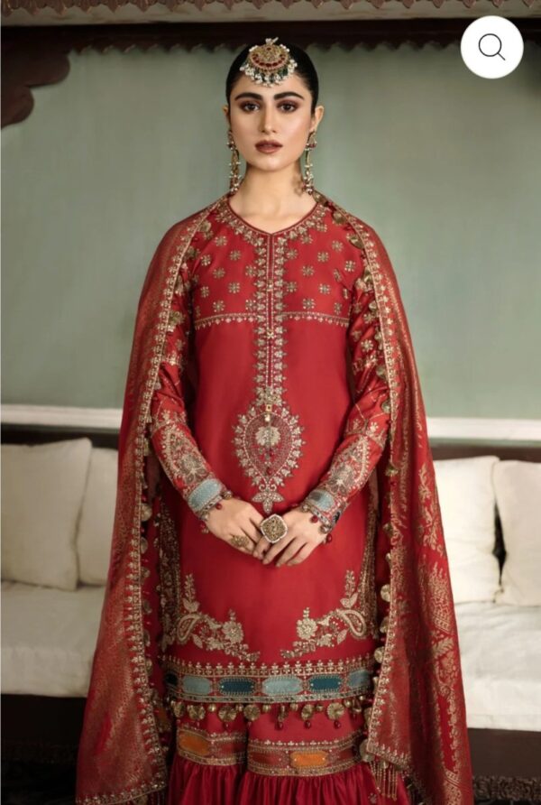 Maria B stitched Sateen - Ruby Red CST-602 - Image 2