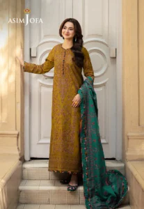 Asim Jofa Stitched AJKI-04 EMBROIDERED TWILL 3 PC