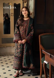 Asim Jofa Stitched AJKI-01 EMBROIDERED TWILL 3 PC