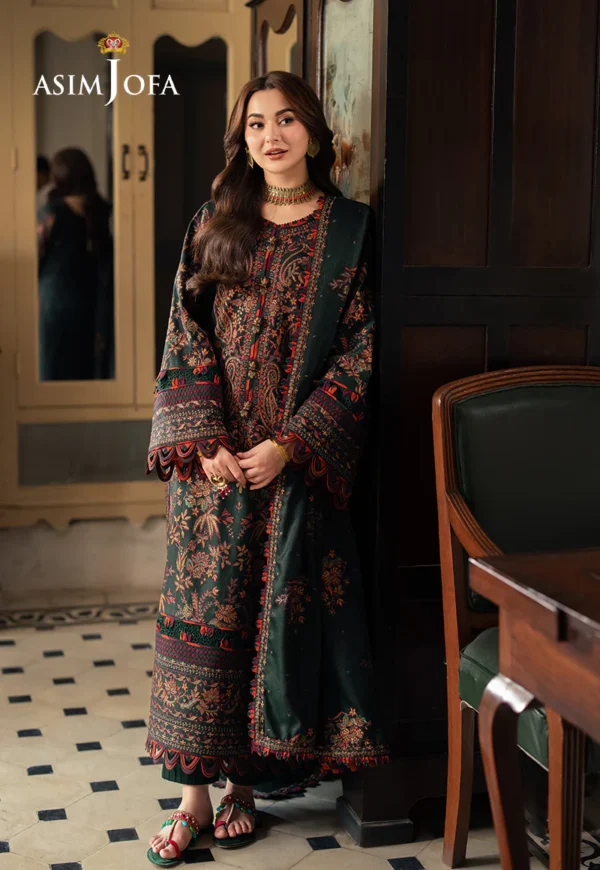 Asim Jofa Stitched AJKI-01 EMBROIDERED TWILL 3 PC