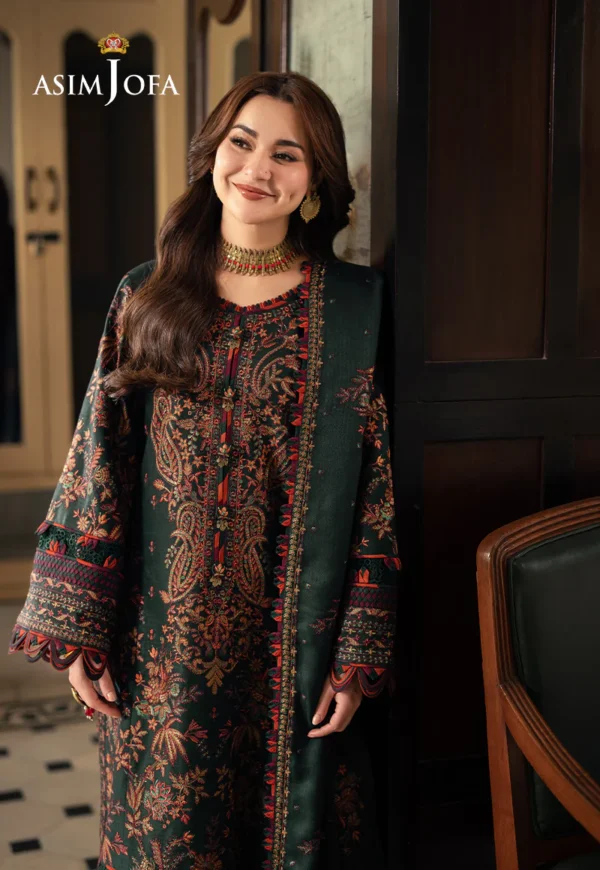 Asim Jofa Stitched AJKI-01 EMBROIDERED TWILL 3 PC - Image 5
