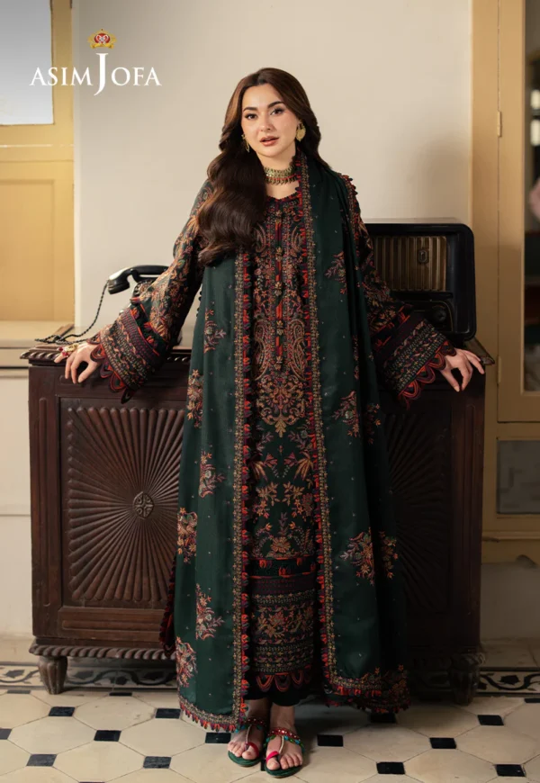 Asim Jofa Stitched AJKI-01 EMBROIDERED TWILL 3 PC - Image 4