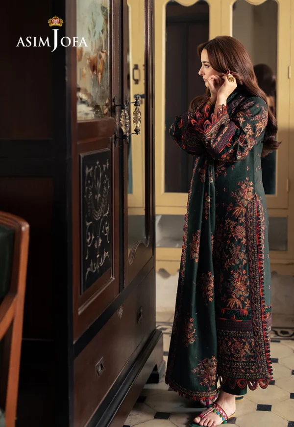 Asim Jofa Stitched AJKI-01 EMBROIDERED TWILL 3 PC - Image 3