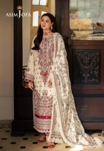 Asim Jofa Stitched AJKI-08 EMBROIDERED TWILL 3 PC