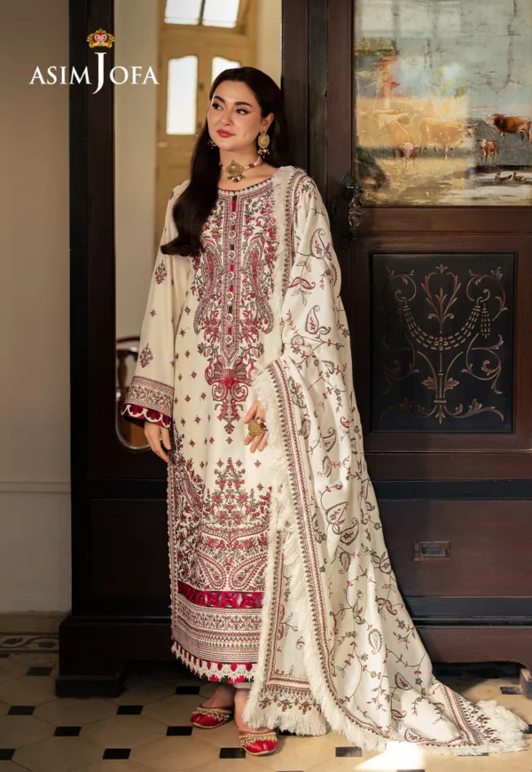 Asim Jofa Stitched AJKI-08 EMBROIDERED TWILL 3 PC