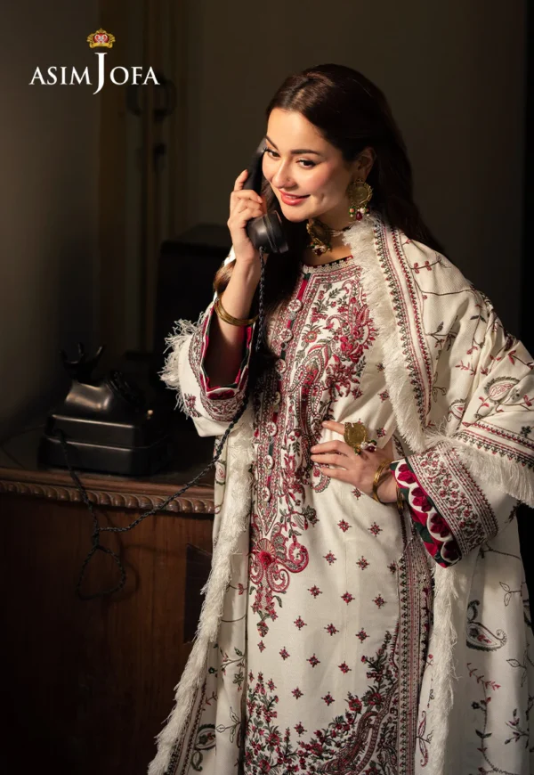 Asim Jofa Stitched AJKI-08 EMBROIDERED TWILL 3 PC - Image 5