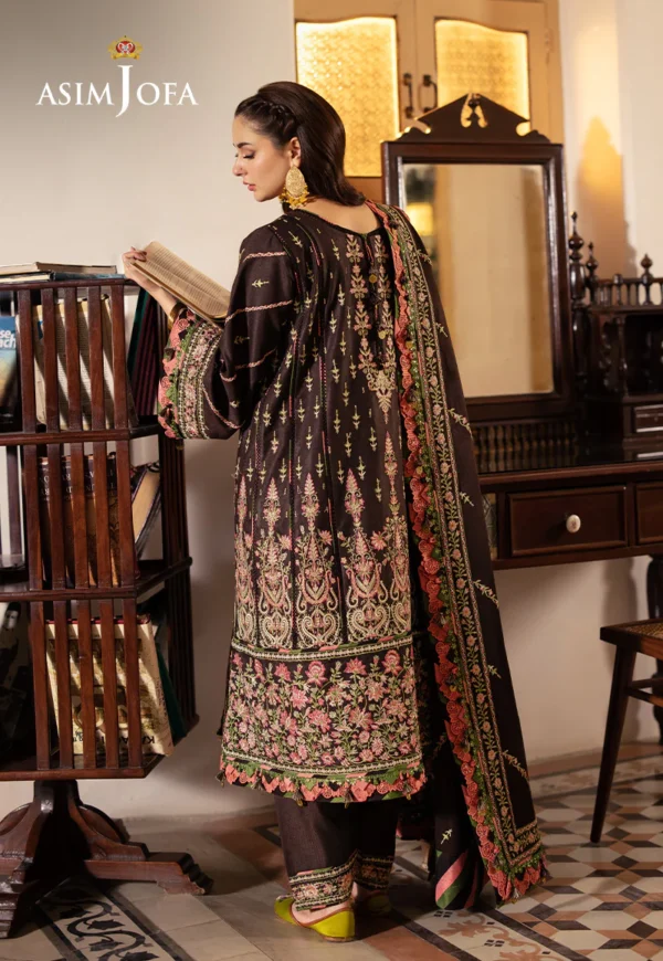 Asim Jofa Stitched AJKI-09 EMBROIDERED TWILL 3 PC - Image 6
