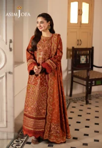 Asim Jofa Stitched AJKI-07 EMBROIDERED TWILL 3 PC