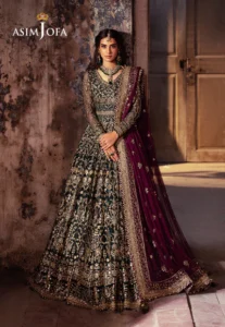 Asim Jofa Stitched  AJKB-02 EMBROIDERED NET 3 PCS