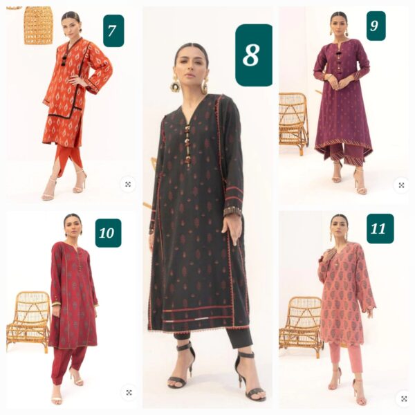 Alkaramstudio Stitched 2 Pc Printed Jacquard Suit With Cambric Trouser