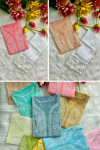 Lucknow Chicken Kari Mukesh Work Reyon Kurti