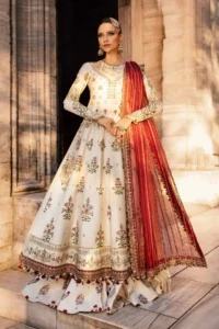 Maria B Stitched Embroidered Cotton Satin Suit | CST-801