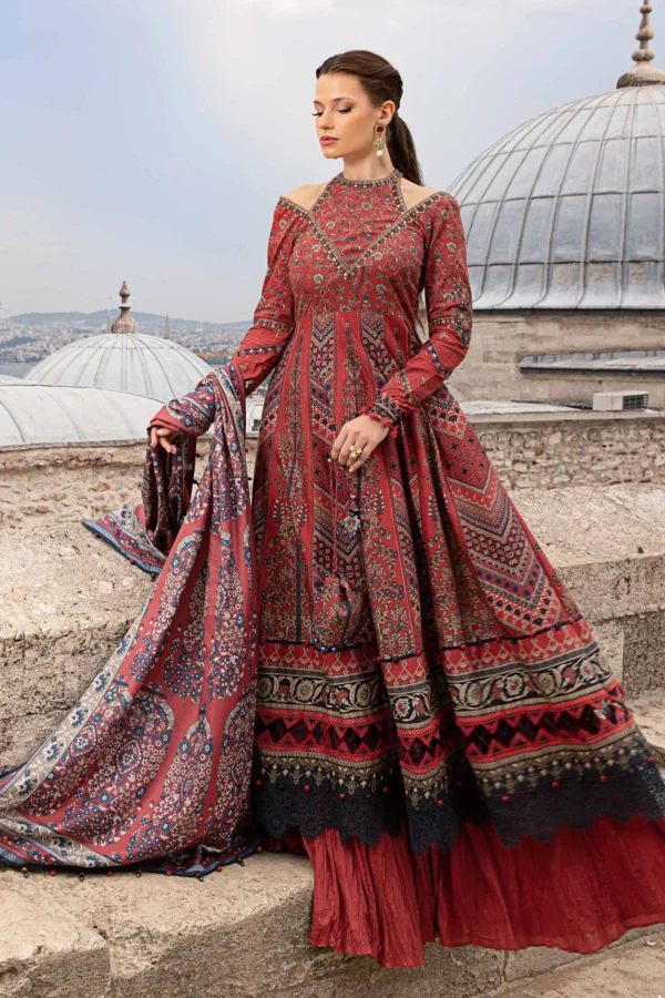 Maria B Stitched  Printed Cambric Suit - Image 2