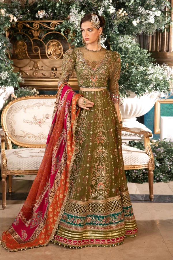 Maria B 3 Piece Stitched Embroidered Organza Suit - Image 4