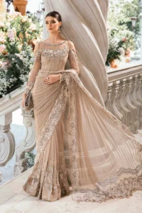 Maria B Stitched EMBROIDERED SAREE | BD-2801
