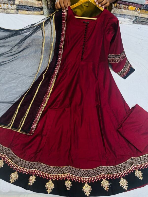 Mother &Daughter Collection,3PC Soft Khaddi Fabric With Thread and Sequins Embroidery. - Image 3