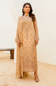 Maryum n Maria Stitched Luxury Chiffon Collection -DESERT DUST (QS23-501)