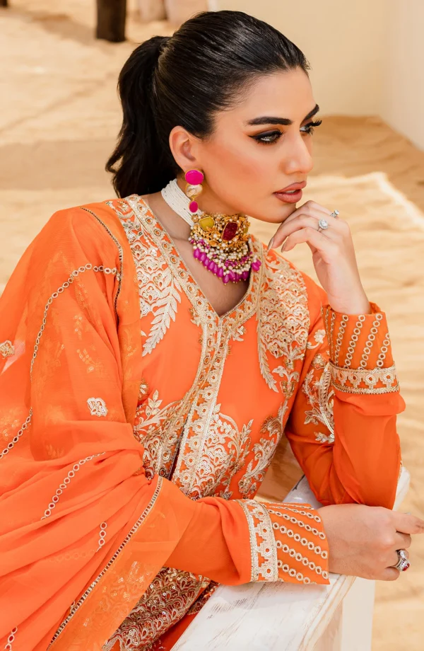 Maryum n Maria stitched Luxury Chiffon Collection - ORIOLE (QS23-506) - Image 3