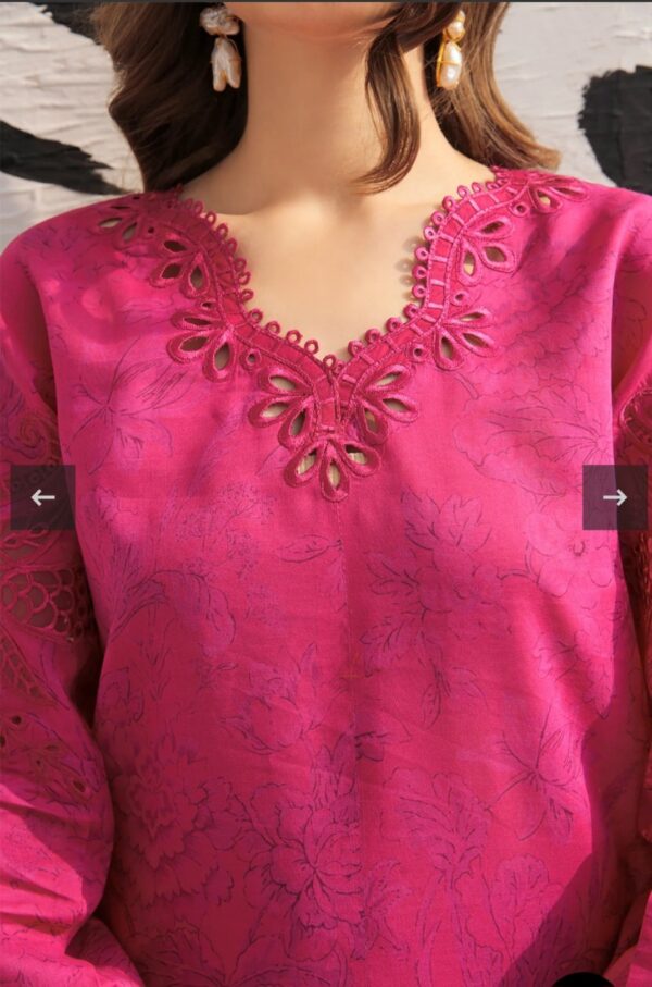 BAROQUE 3PC STITCHED EMBROIDERED LAWN UF-308 - Image 3