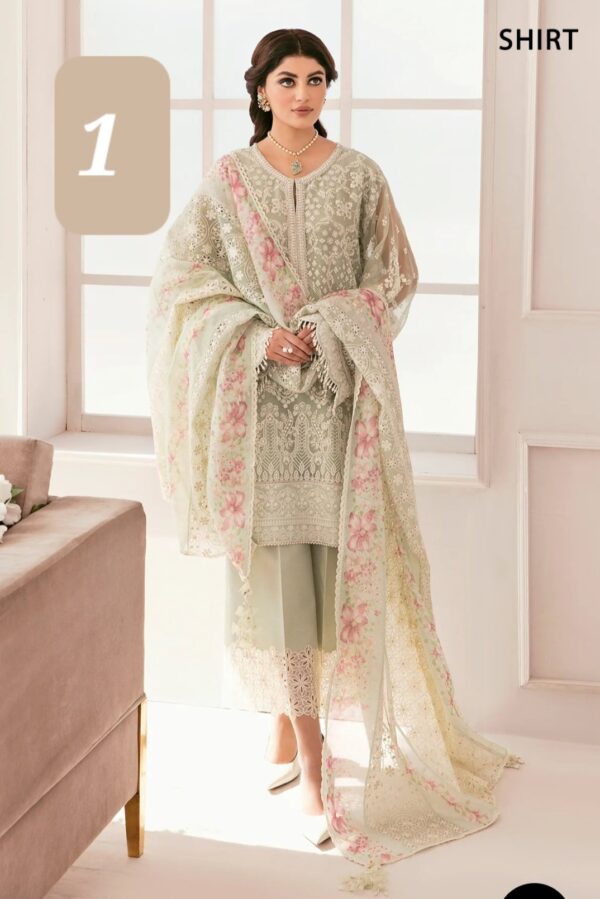 BAROQUE 3PC STITCHED EMBROIDERED CHIFFON CH11-01 - Image 2