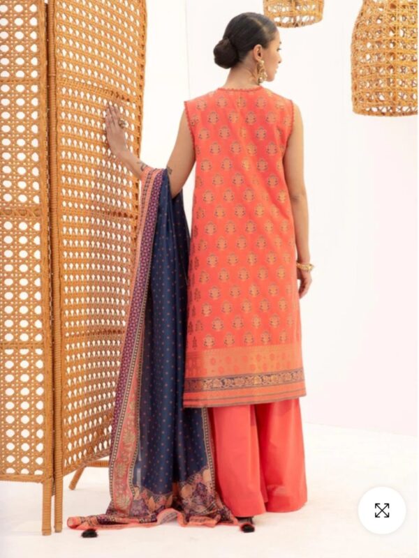 Alkaramstudio Stitched 3 Pc Printed Jacquard Suit With Mesuri Dupatta - Image 3