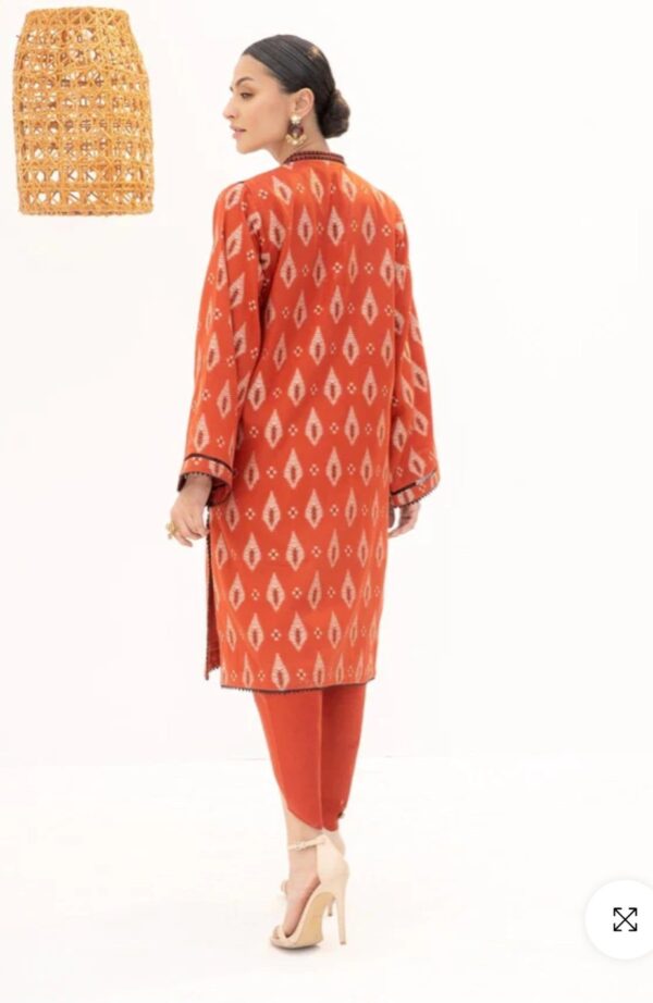 Alkaramstudio Stitched 2 Pc Printed Jacquard Suit With Cambric Trouser - Image 4
