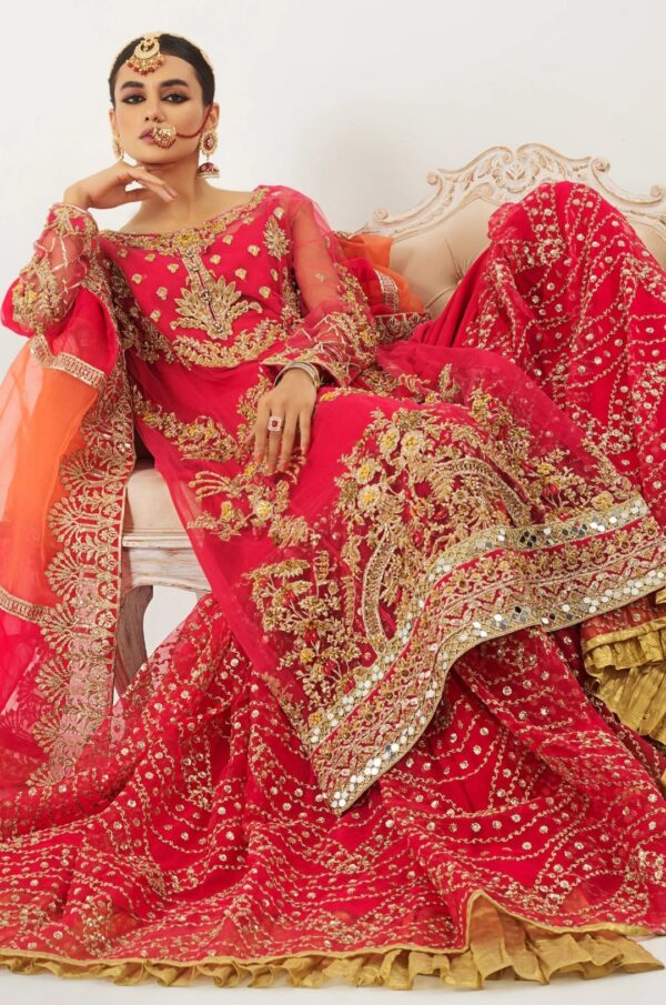 MNM 3PC Stitched Formal Dress - Jan-E-Adaa (QFD-0059) - Image 3