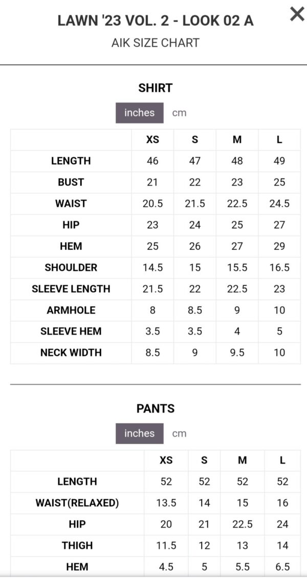 Aik 3PC Stitched LAWN '23 VOL. 2 - LOOK 02 A - Image 4
