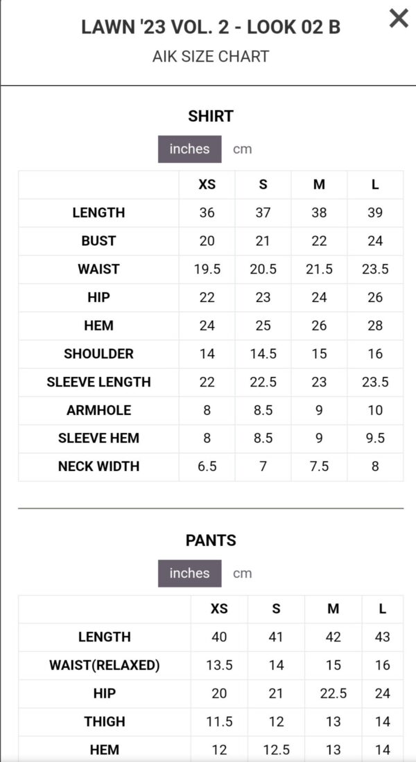 Aik 3PC Stitched LAWN '23 VOL. 2 - LOOK 02 B - Image 4