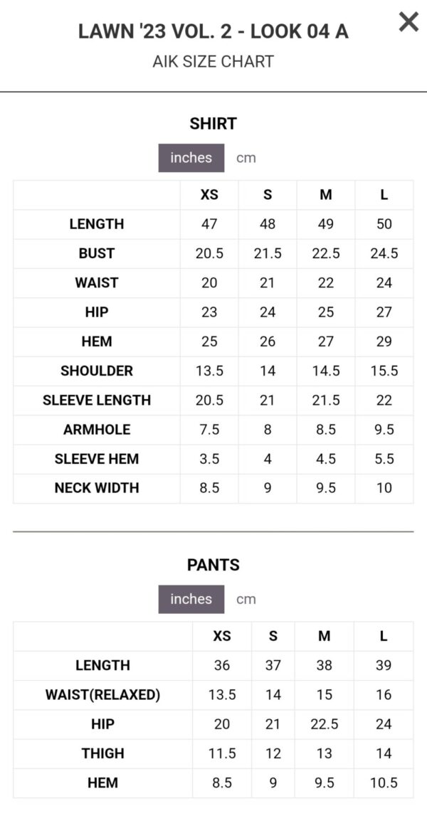Aik 3PC Stitched LAWN '23 VOL. 2 - LOOK 04 A/ B - Image 5