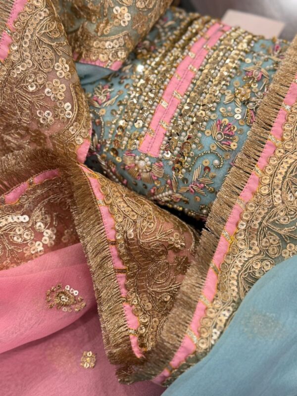 Azal Stitched Festive Sky Blue - Image 5