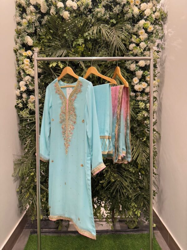 Azal Stitched Festive Sky Blue - Image 2